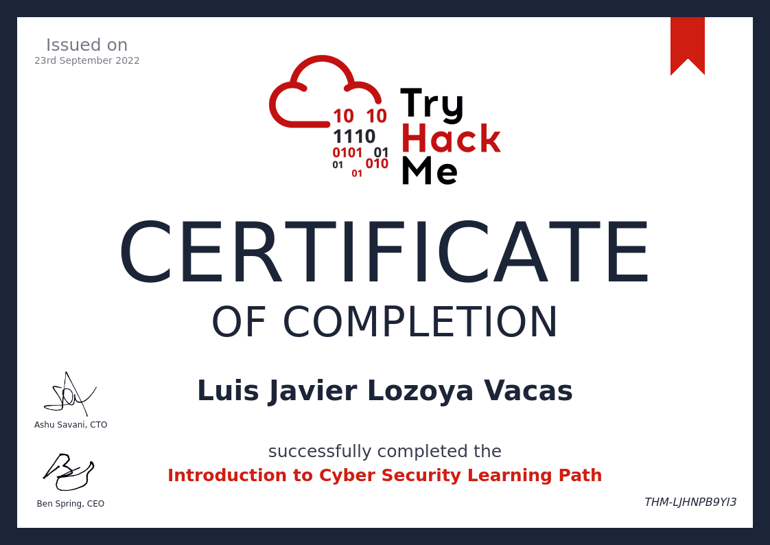 Complete Beginner - TryHackMe professional certification