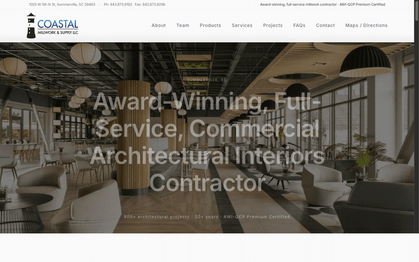 Coastal Millwork & Supply, Concept Redesign (2025) project screenshot